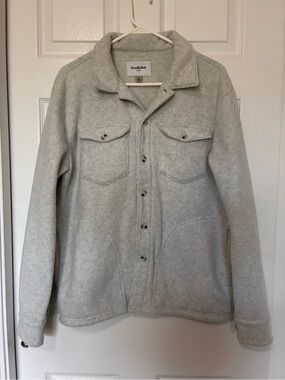 Goodfellow & Co. Men’s Fleece Shirt Jacket Shacket Sz M Light Gray Button-Up